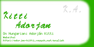 kitti adorjan business card